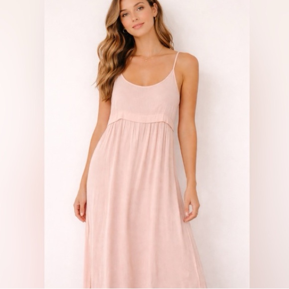 Wilfred Aritzia Sleeveless Pink Maxi Dress - Spaghetti Strap Summer Dress